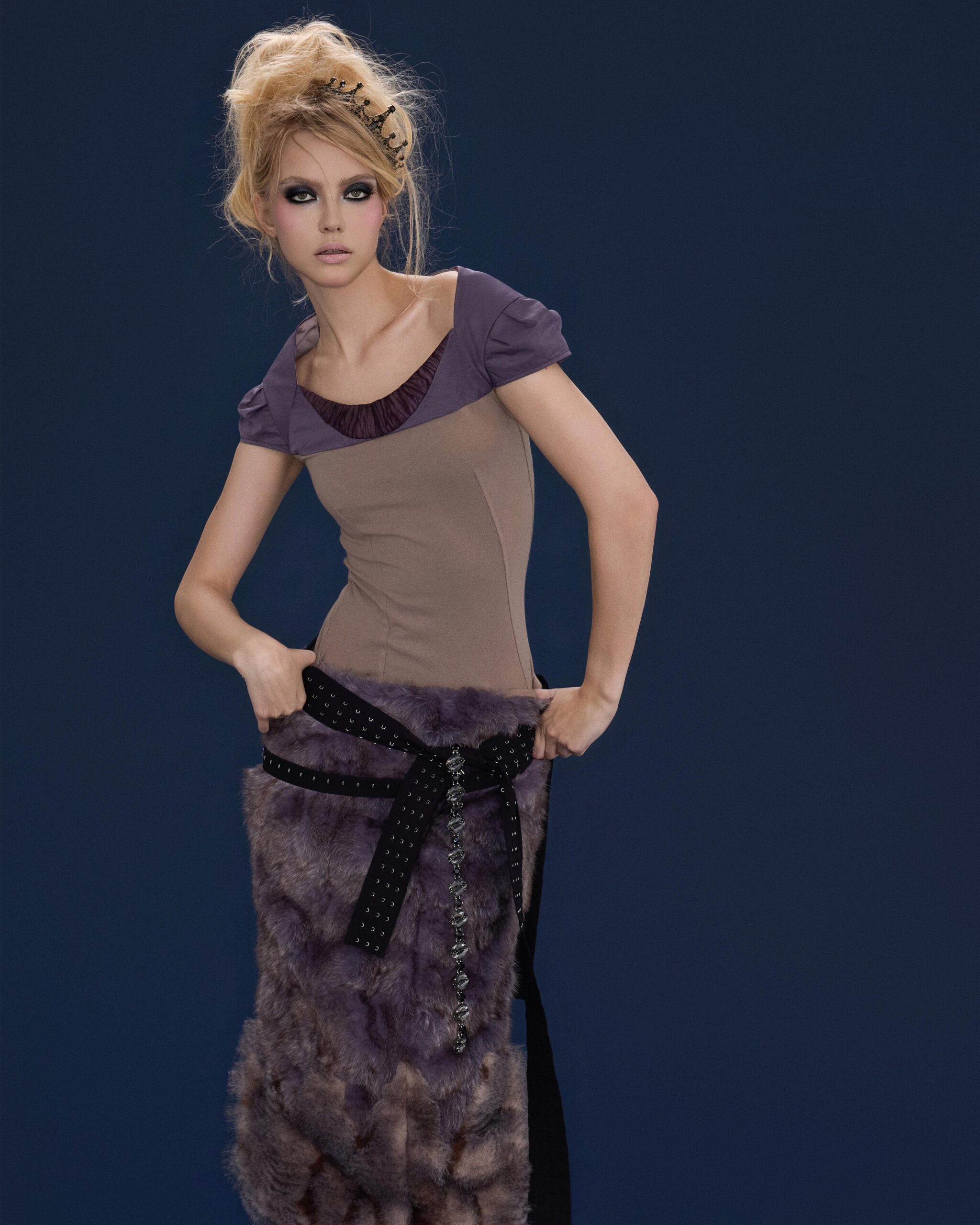 Hazzy Midi Fur Skirt - Image 6