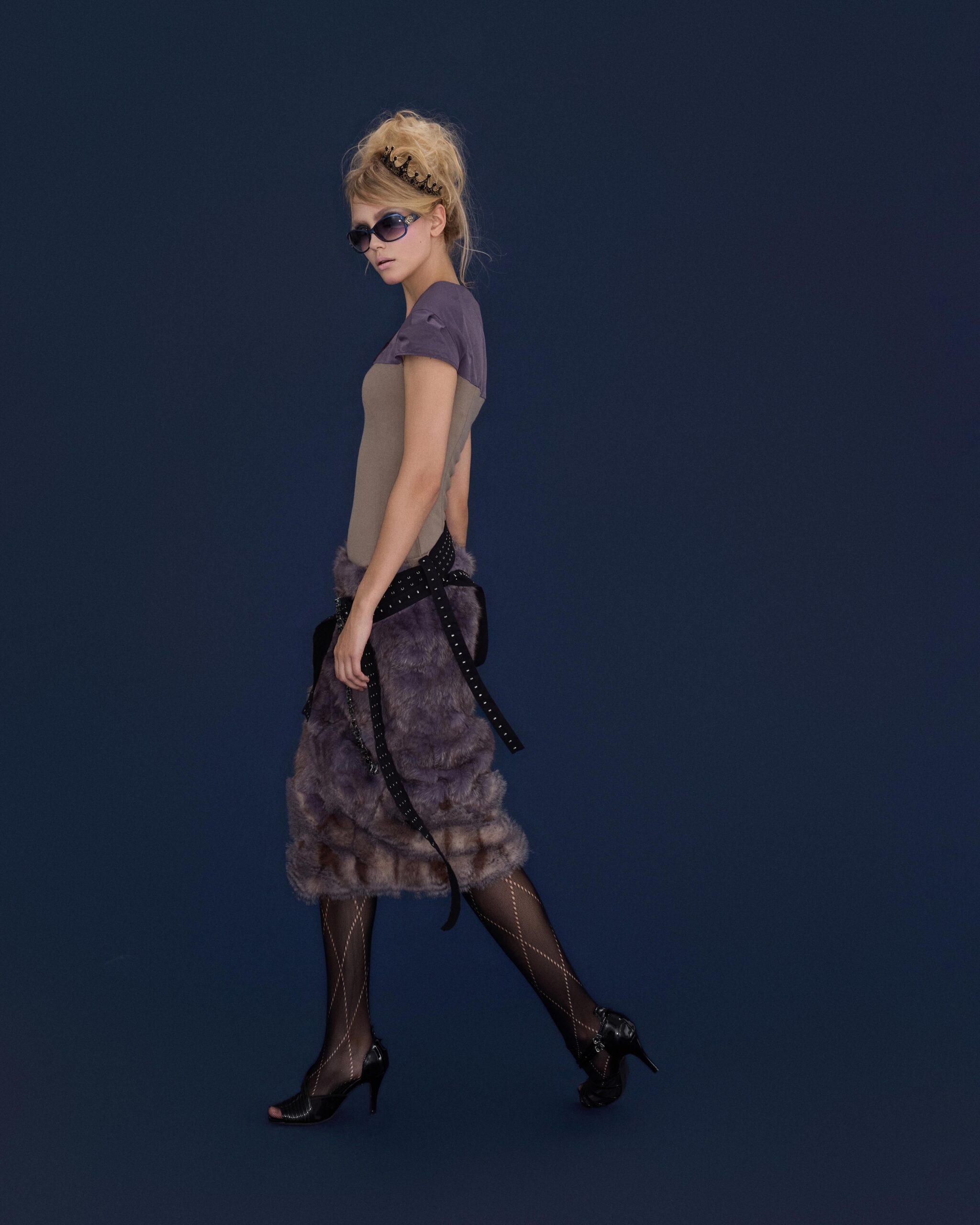 Hazzy Midi Fur Skirt - Image 5