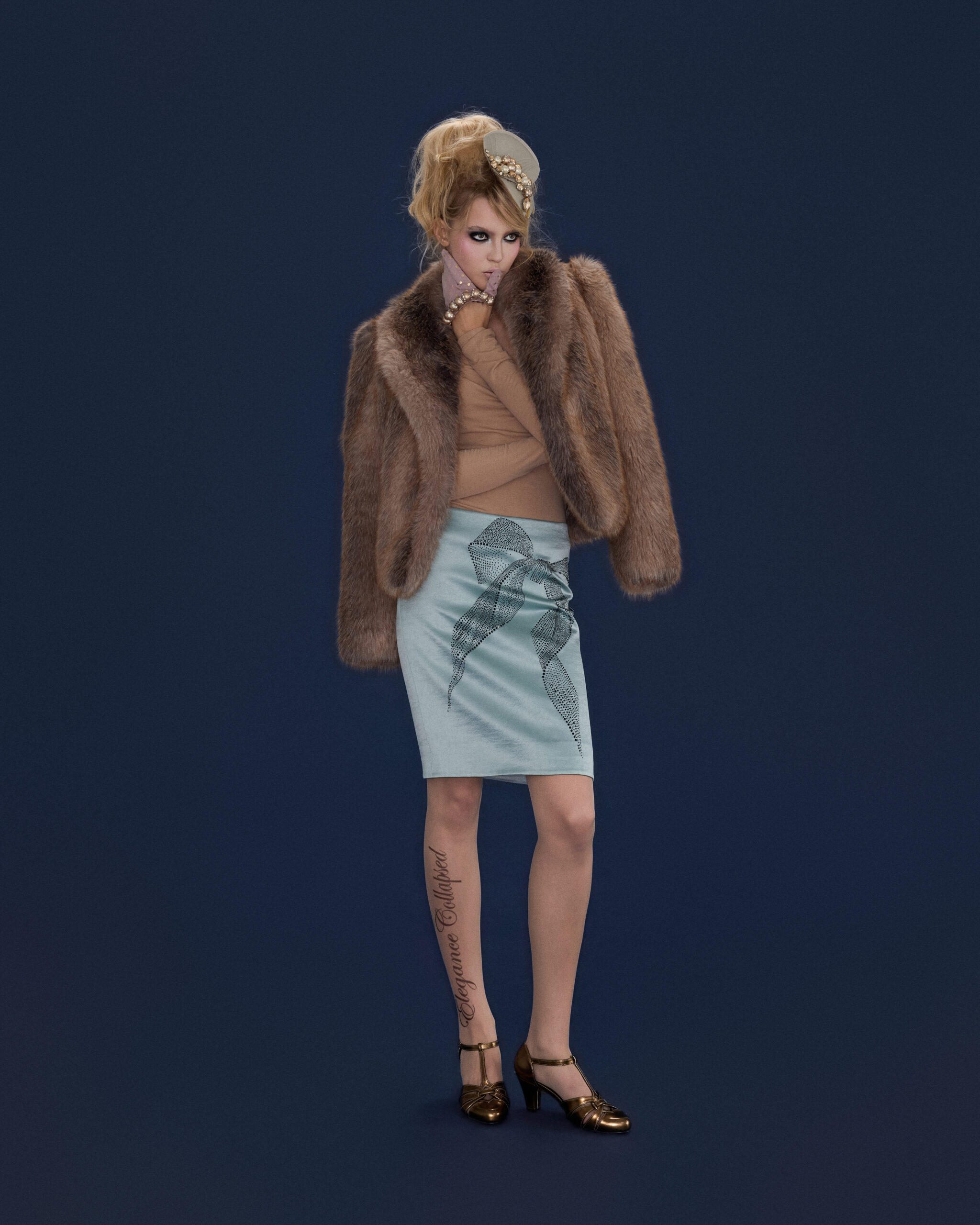 Rin Bowtie Rhinestone Skirt - Image 3