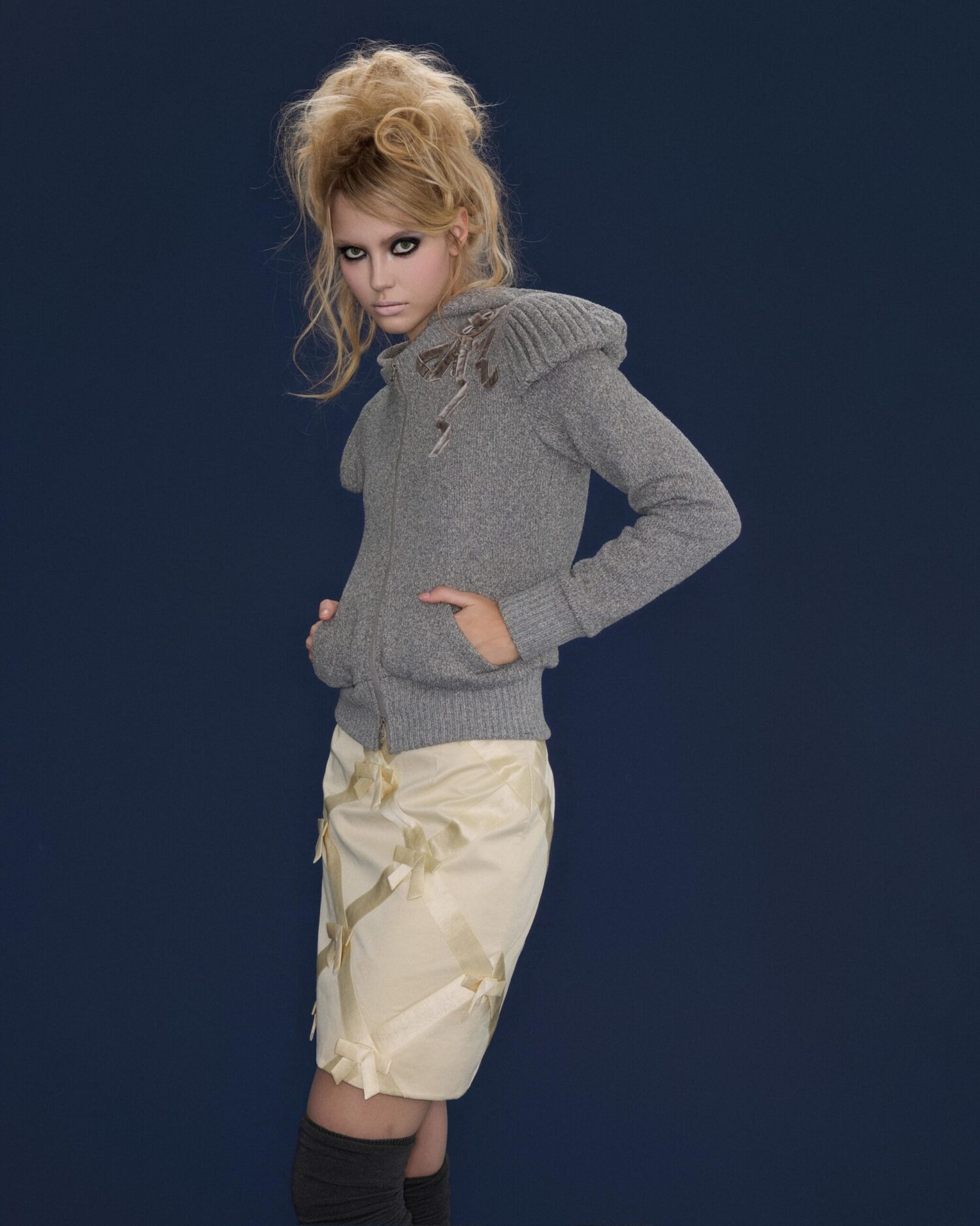 Odette Check Bowtie Skirt (yellow)