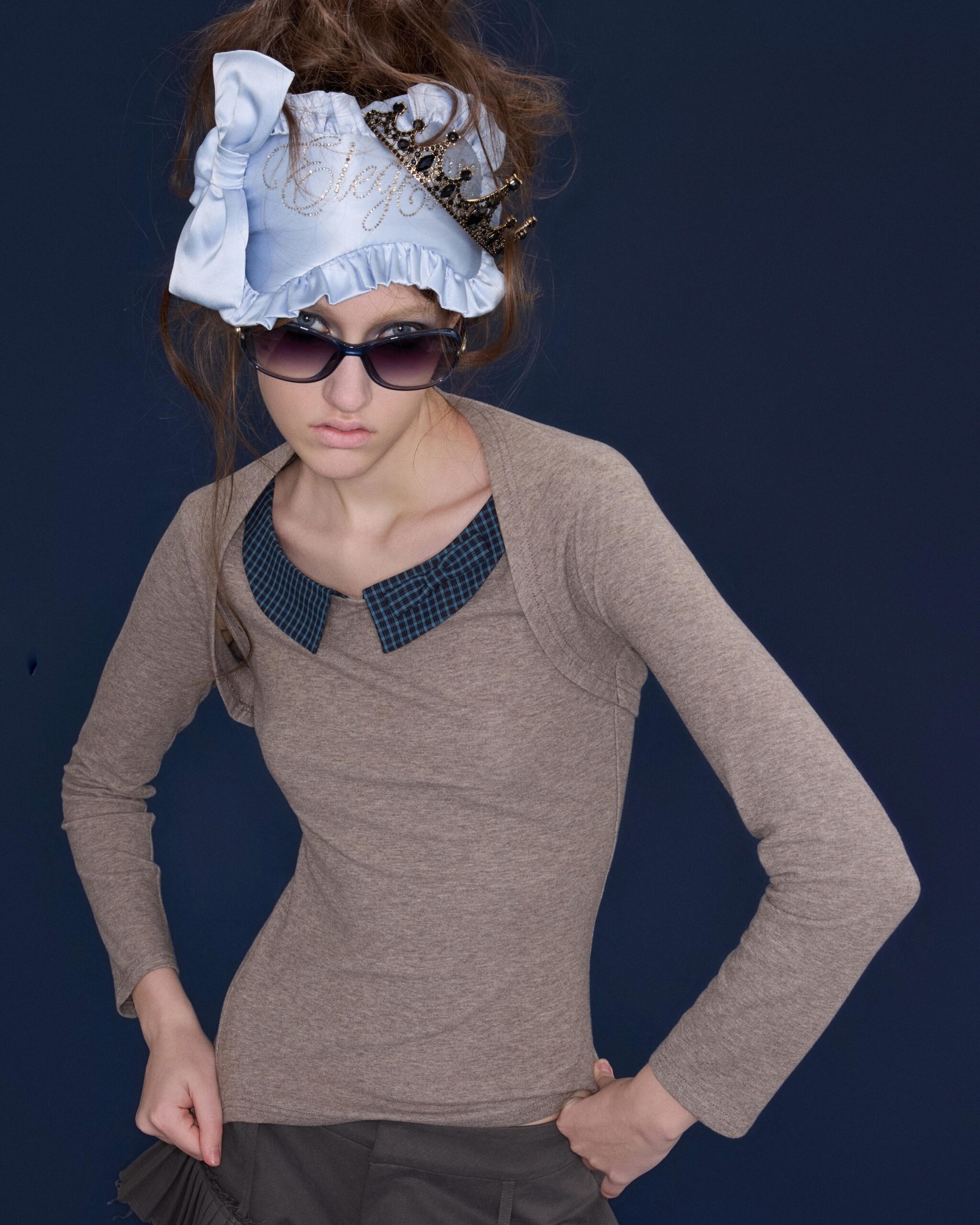 Ira Two piece Top (blue plaid) - Image 5