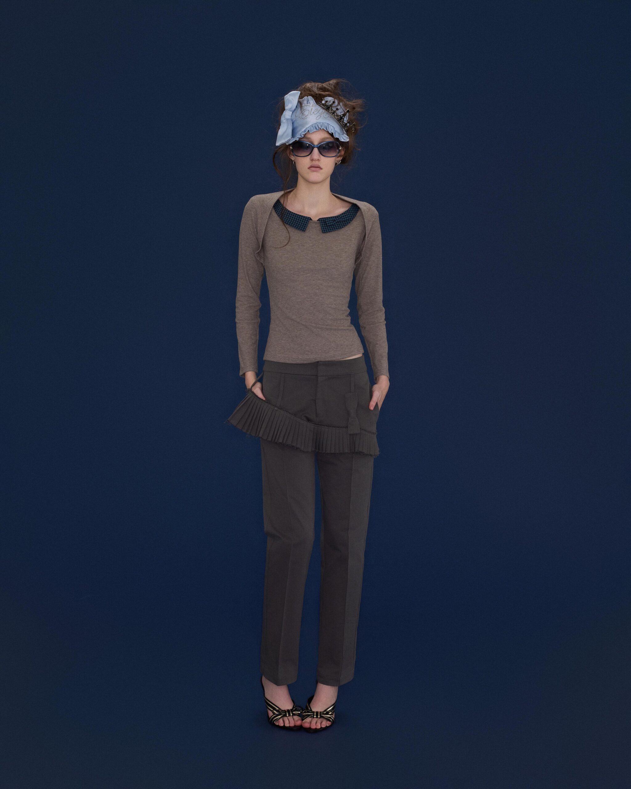 Ira Two piece Top (blue plaid) - Image 3