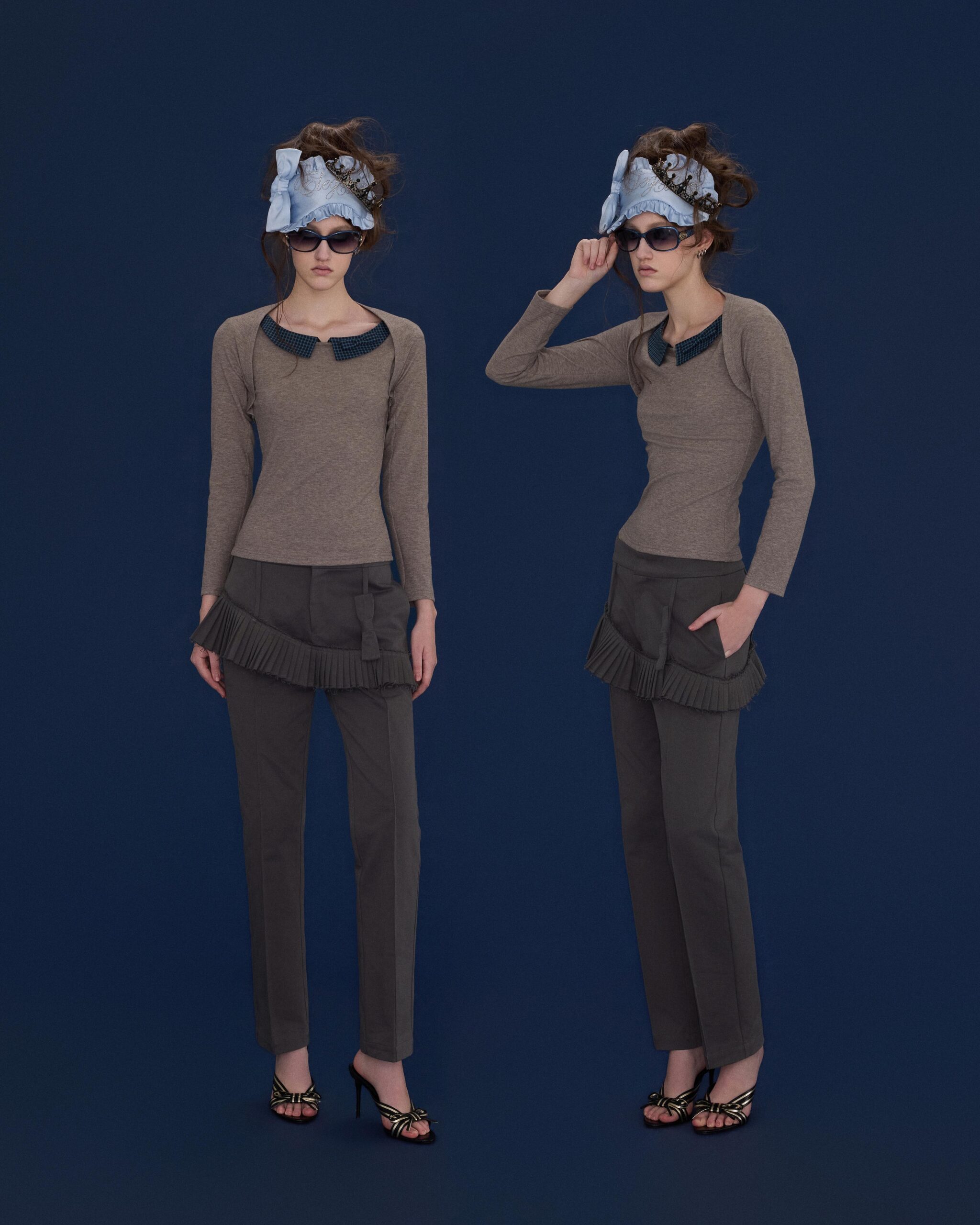 Ira Two piece Top (blue plaid) - Image 2