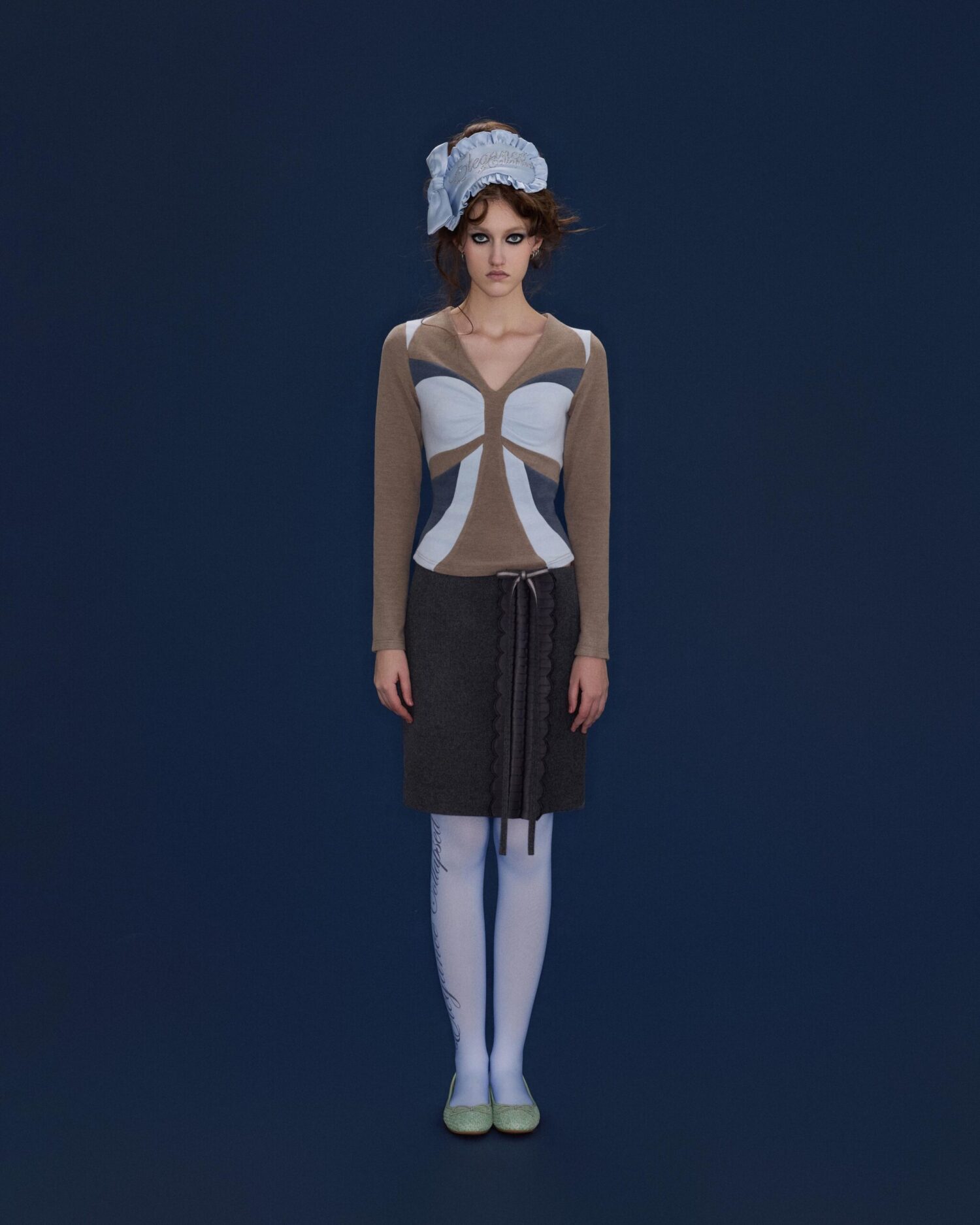 Pia Pleated Wool Skirt