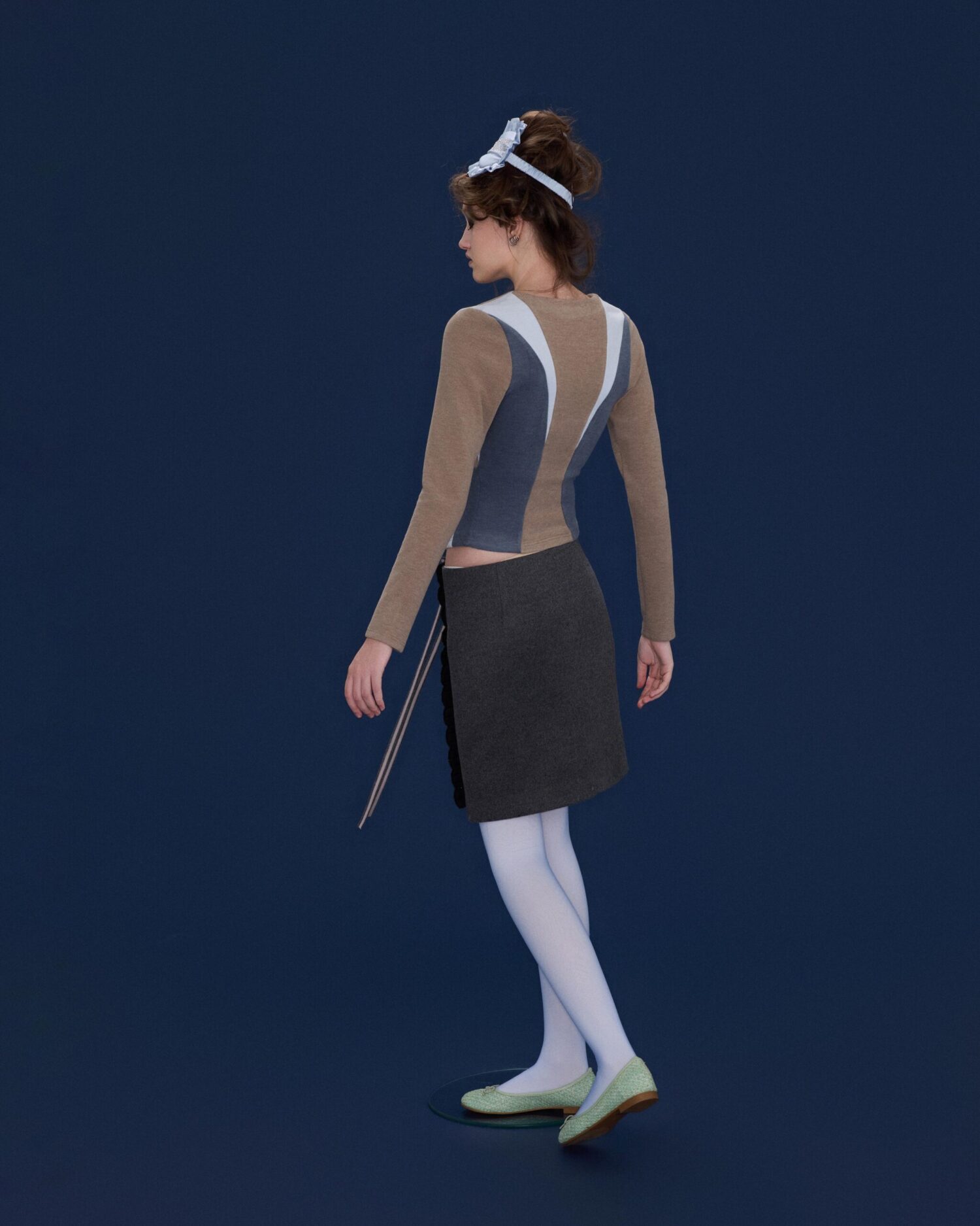 Pia Pleated Wool Skirt