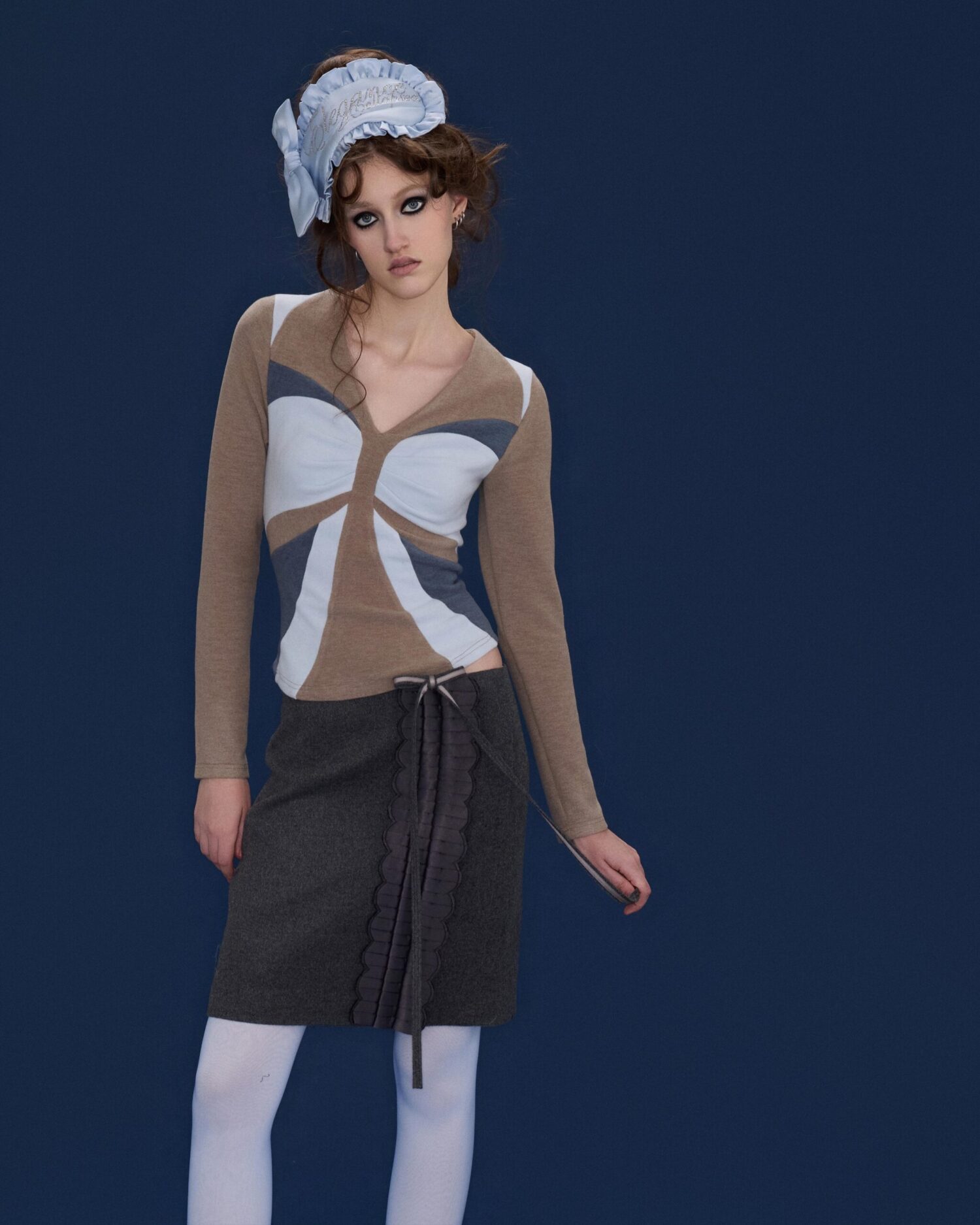 Pia Pleated Wool Skirt