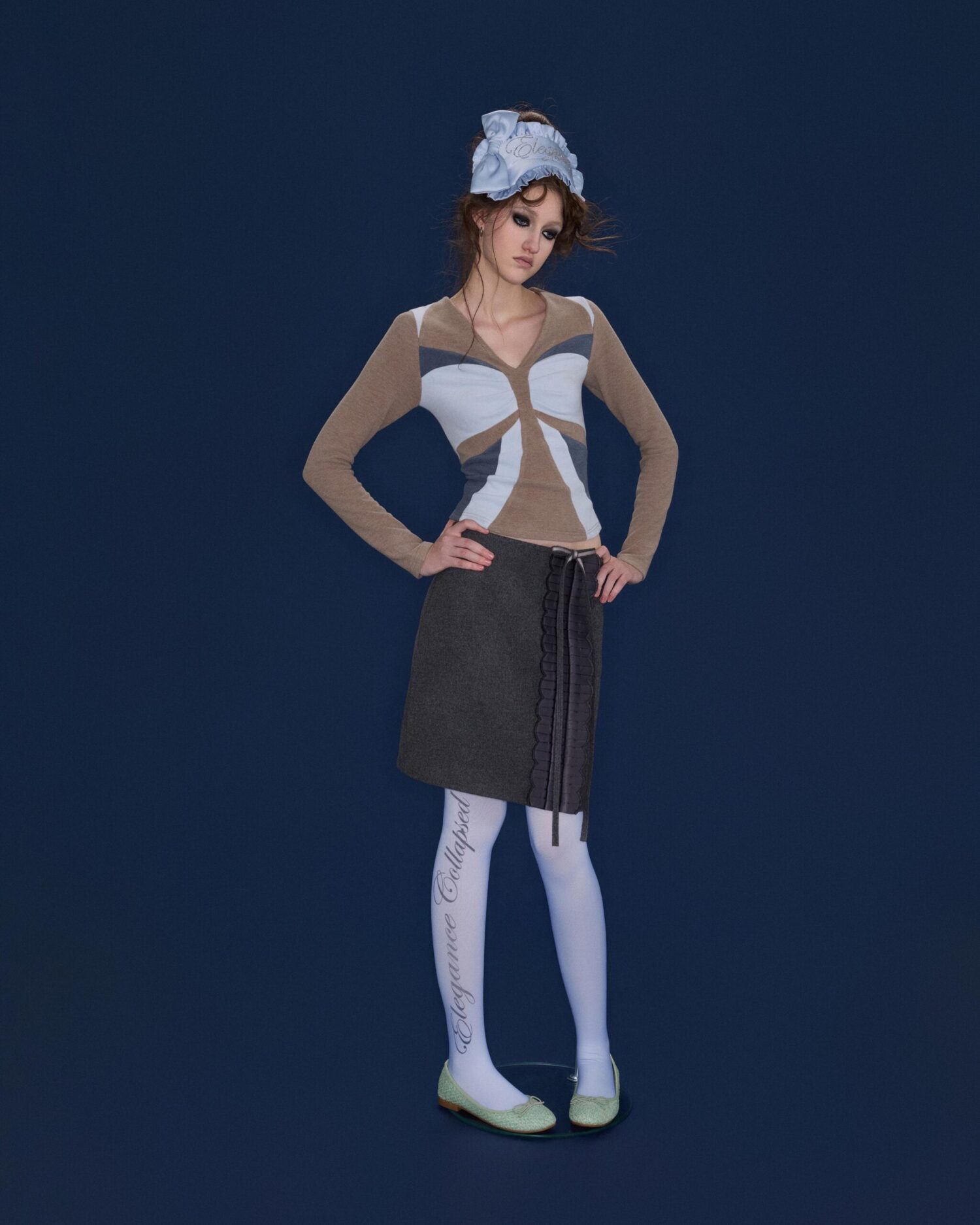 Pia Pleated Wool Skirt