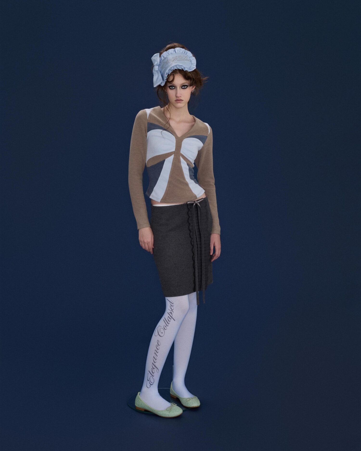 Pia Pleated Wool Skirt