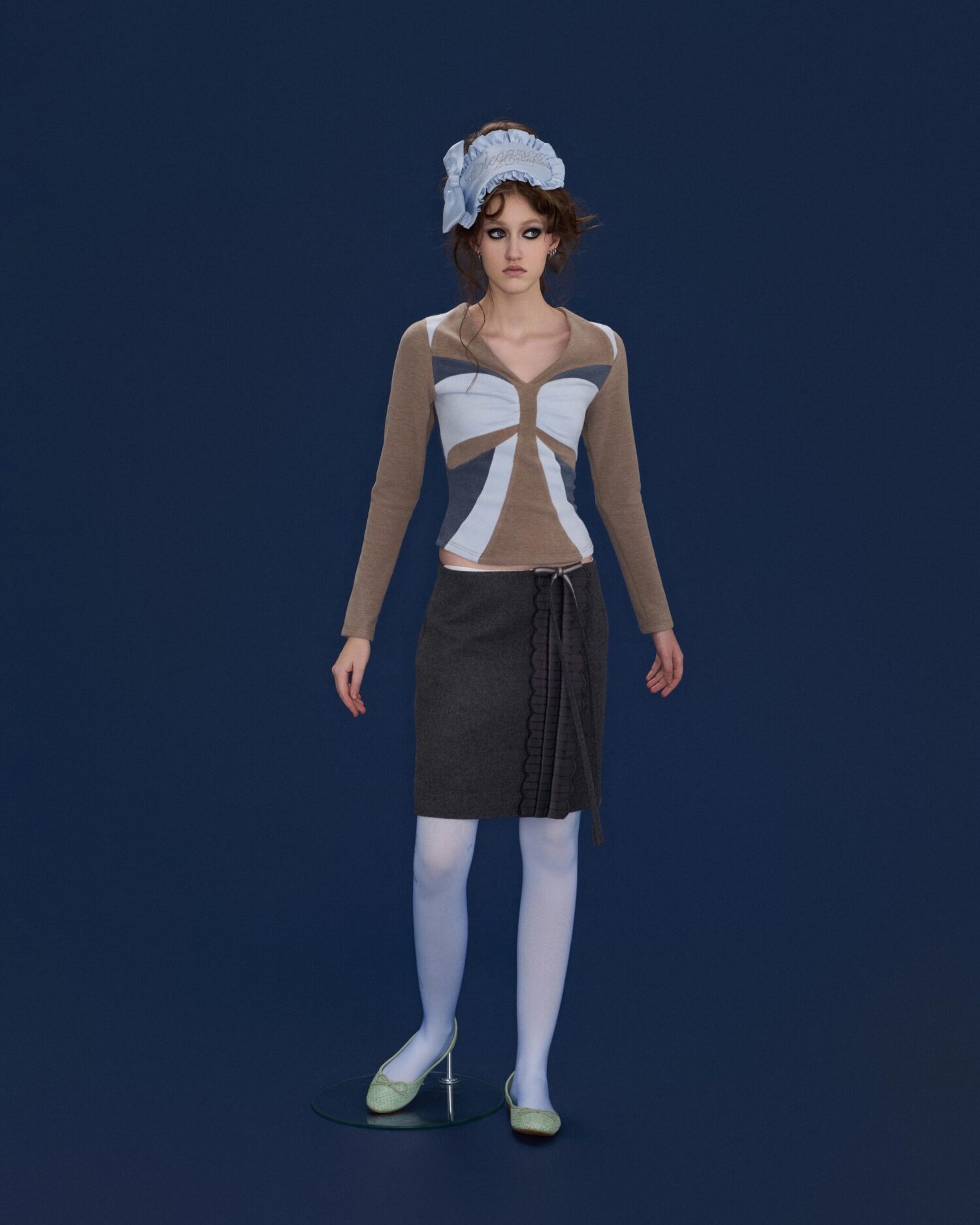 Pia Pleated Wool Skirt