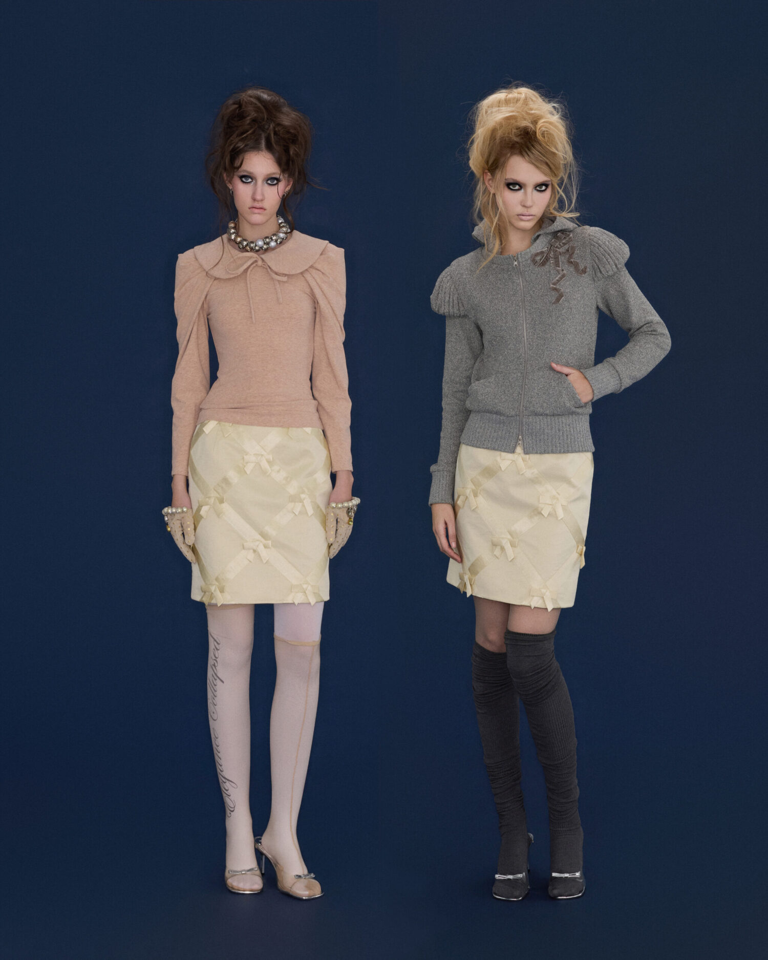 Odette Check Bowtie Skirt (yellow)