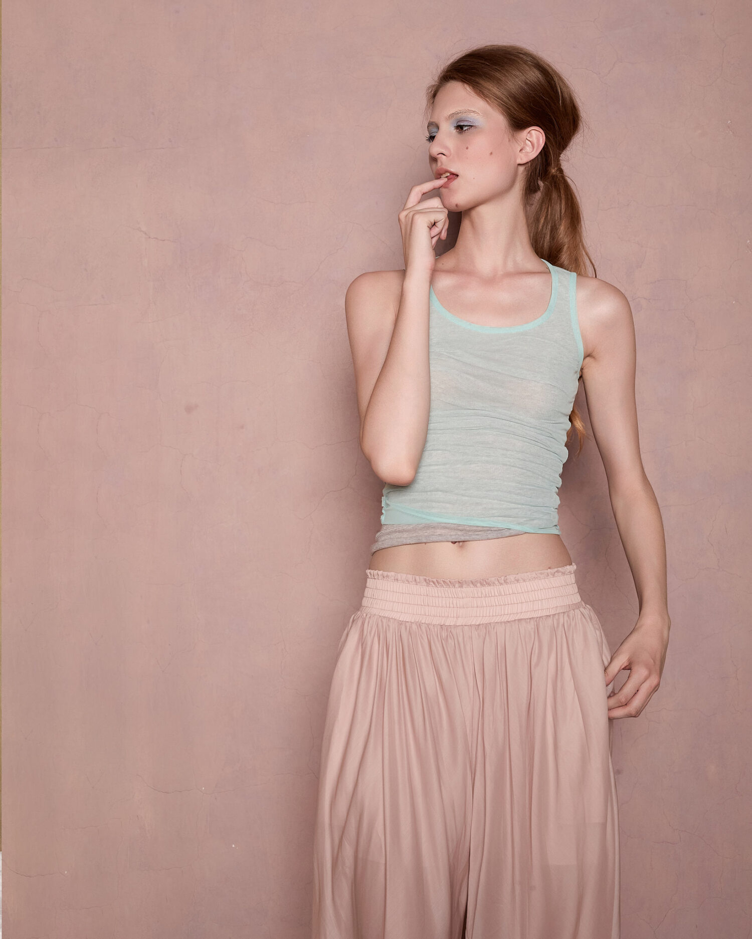 Veila Layered Tank Top (Green and grey)