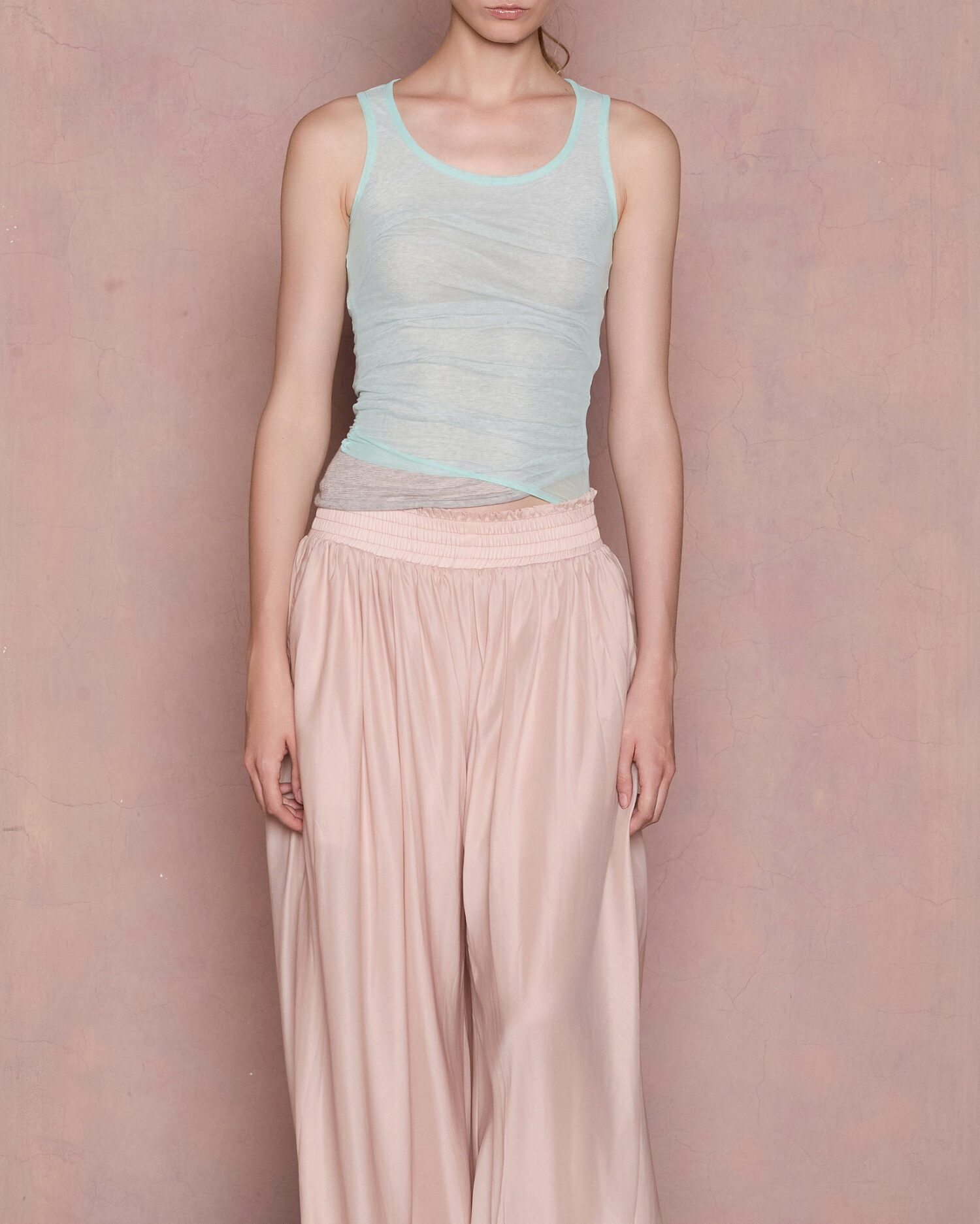 Veila Layered Tank Top (Green and grey)