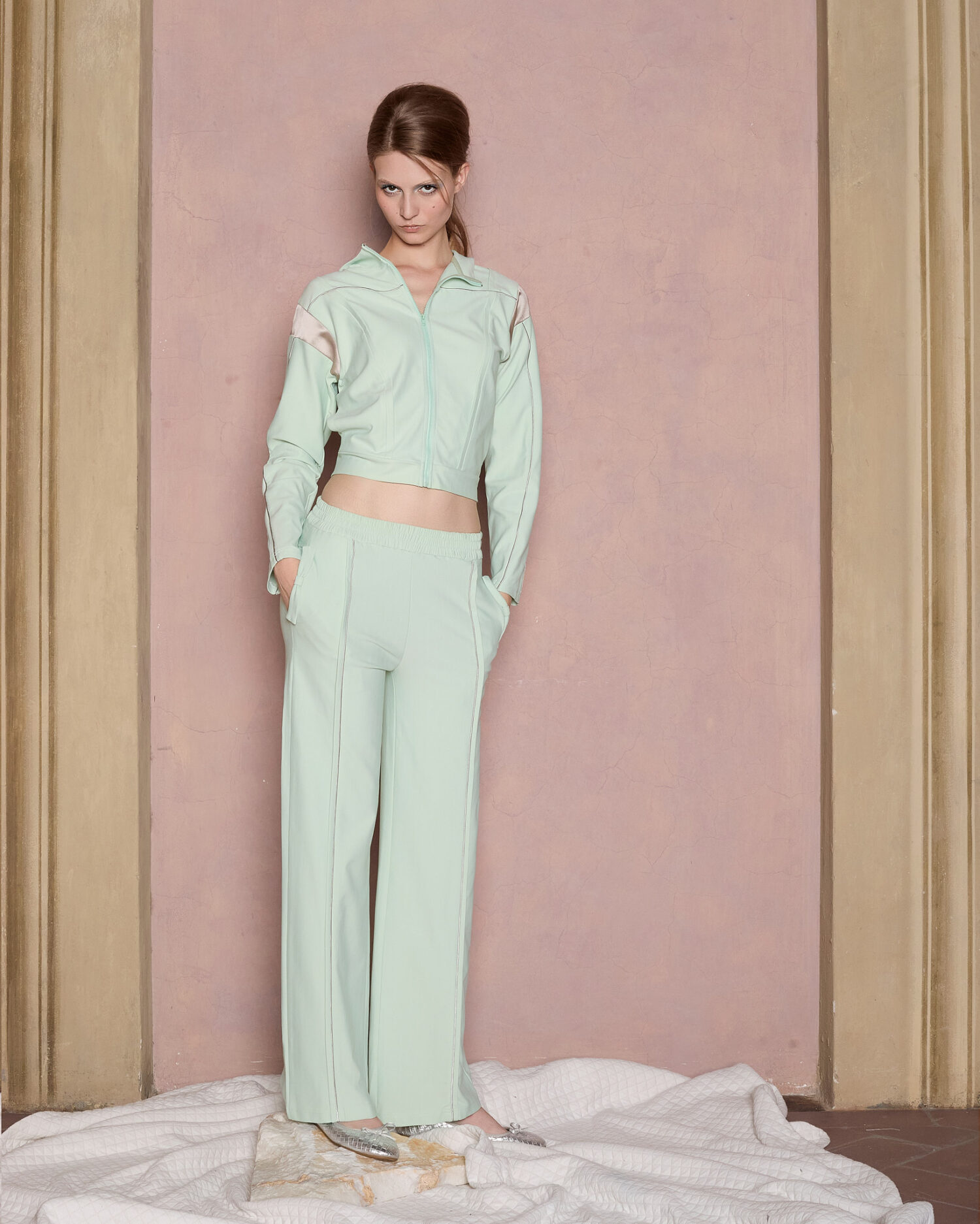 Linea Jersey Pleated Pants (Green)