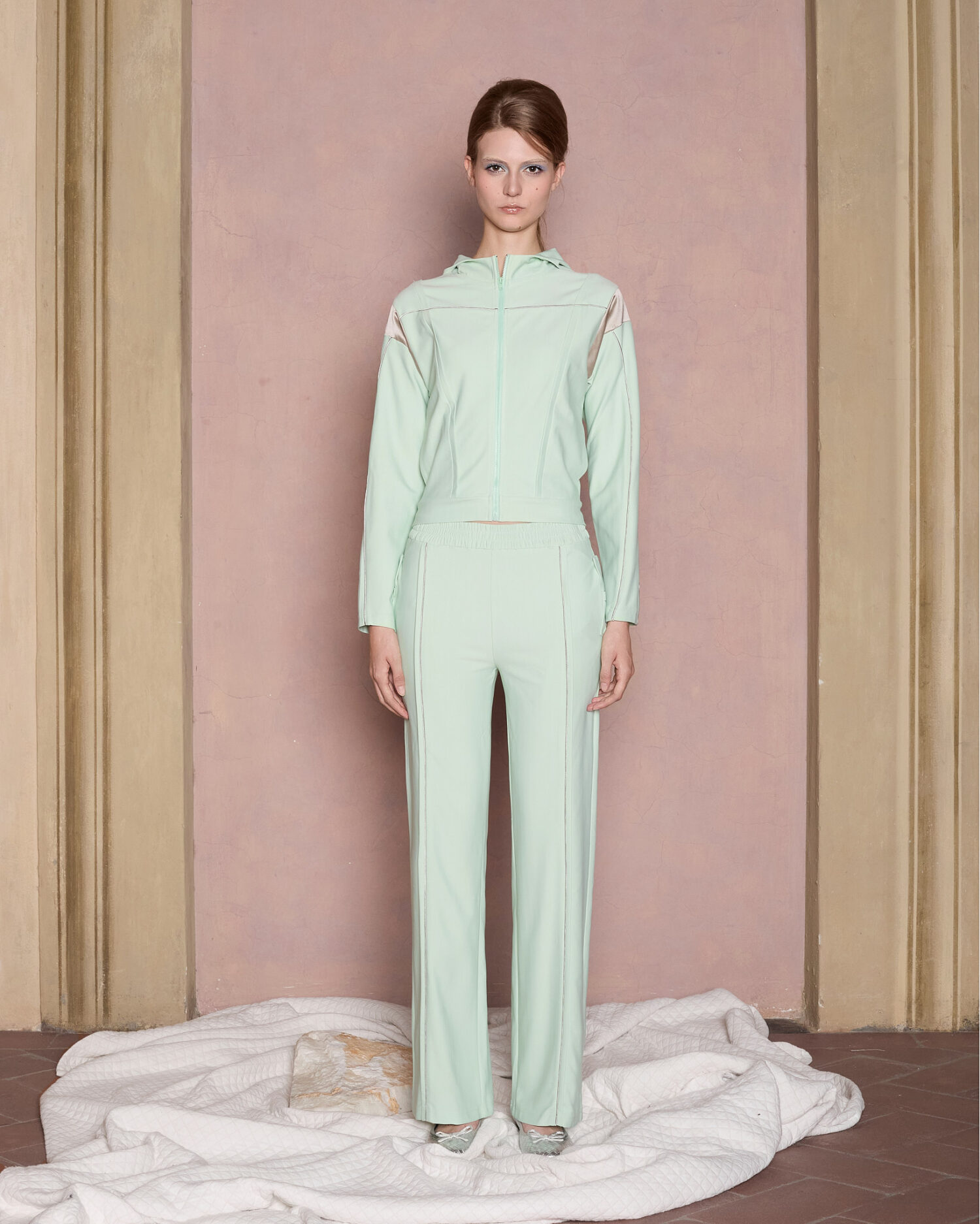 Linea Jersey Pleated Pants (Green)