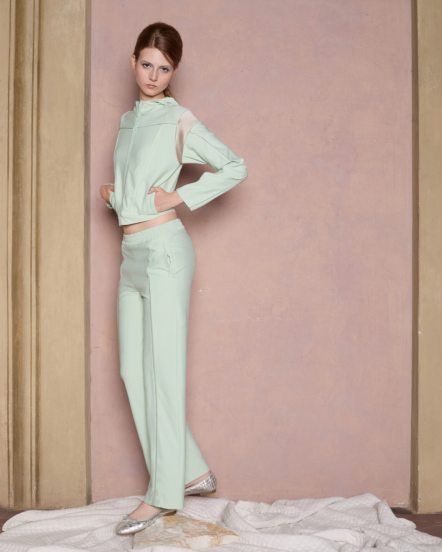 Linea Jersey Pleated Pants (Green)