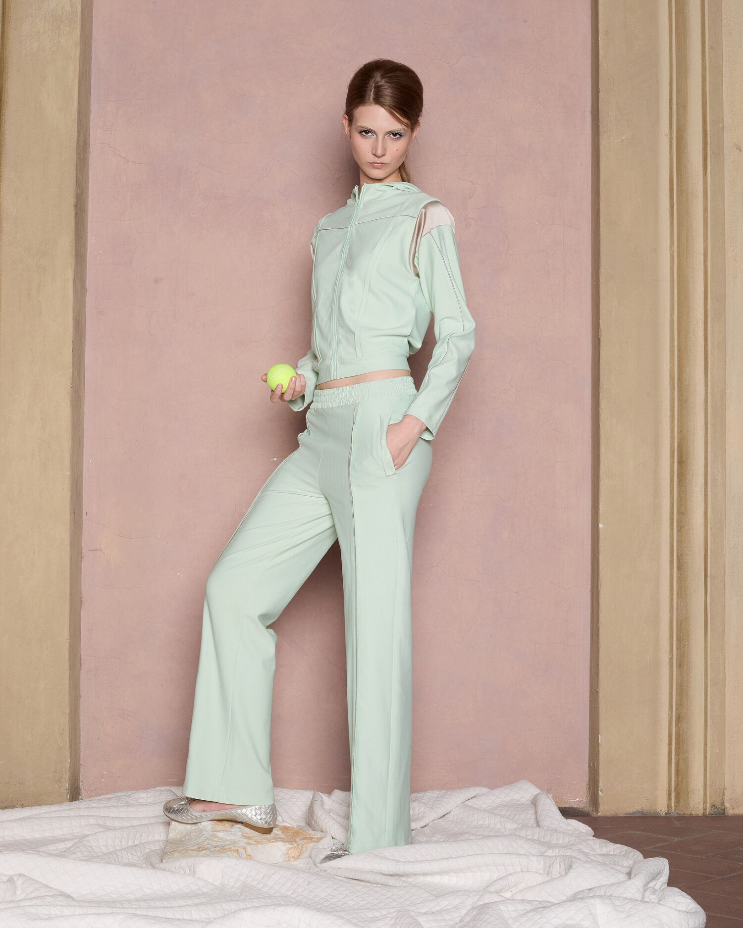 Linea Jersey Pleated Pants (Green)