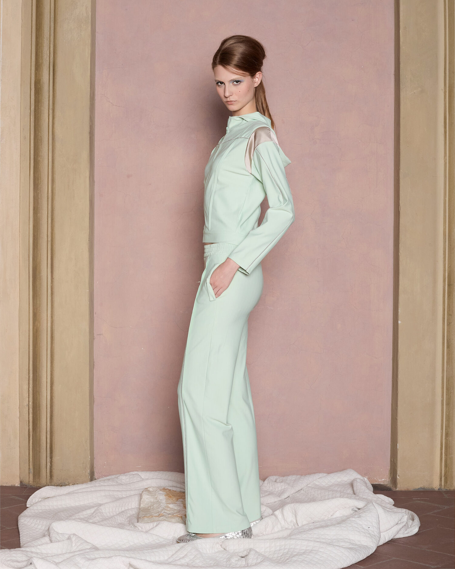 Linea Jersey Pleated Pants (Green)