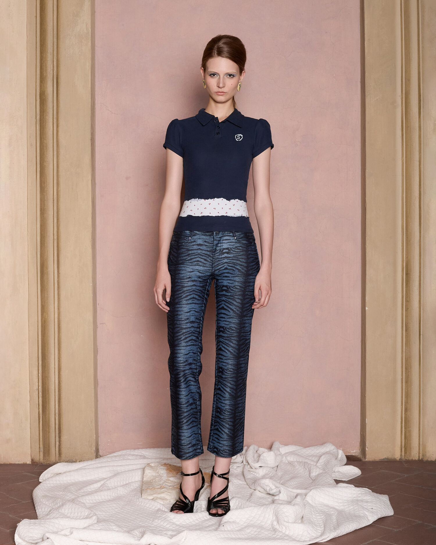 Una Polo Top (Navy blue)
