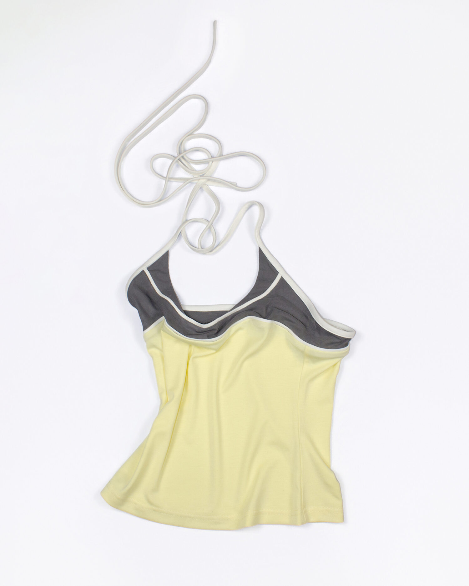 Mia Halter Tank Top(yellow&grey)