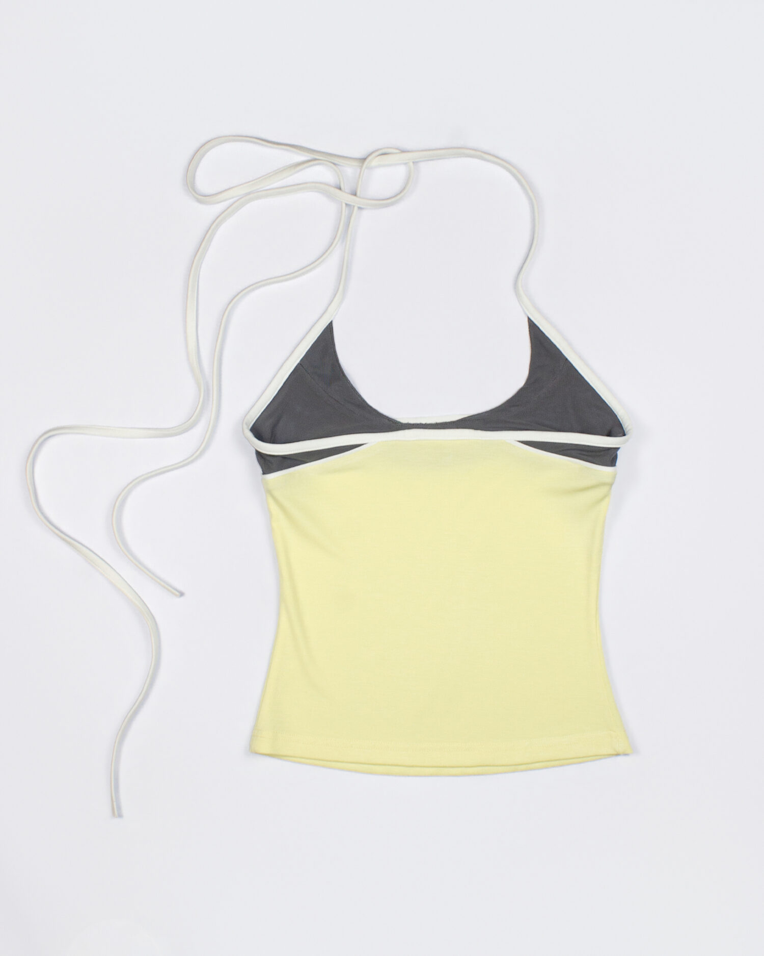 Mia Halter Tank Top(yellow&grey)