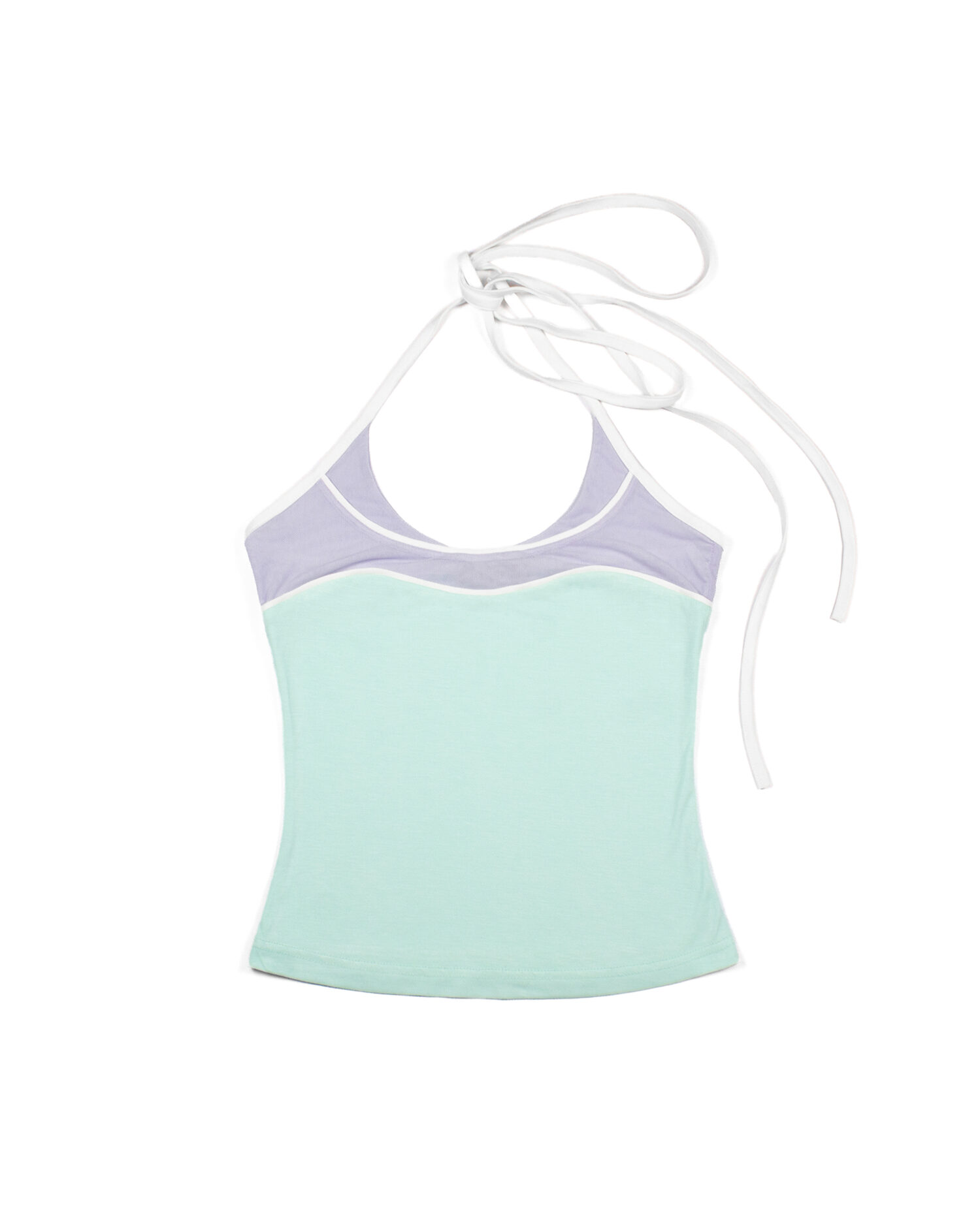 Mia Halter Tank Top (Mint&purple)
