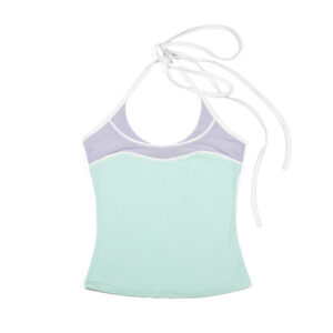Mia Halter Tank Top (Mint&purple)