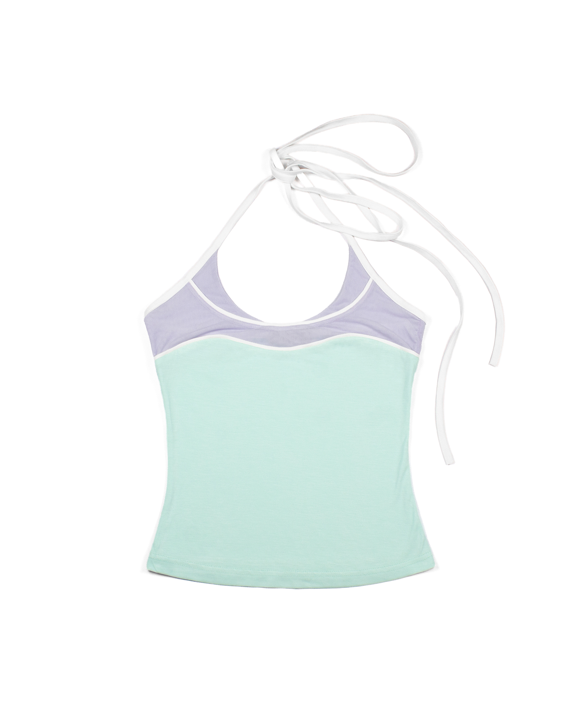 Mia Halter Tank Top (Mint&purple)
