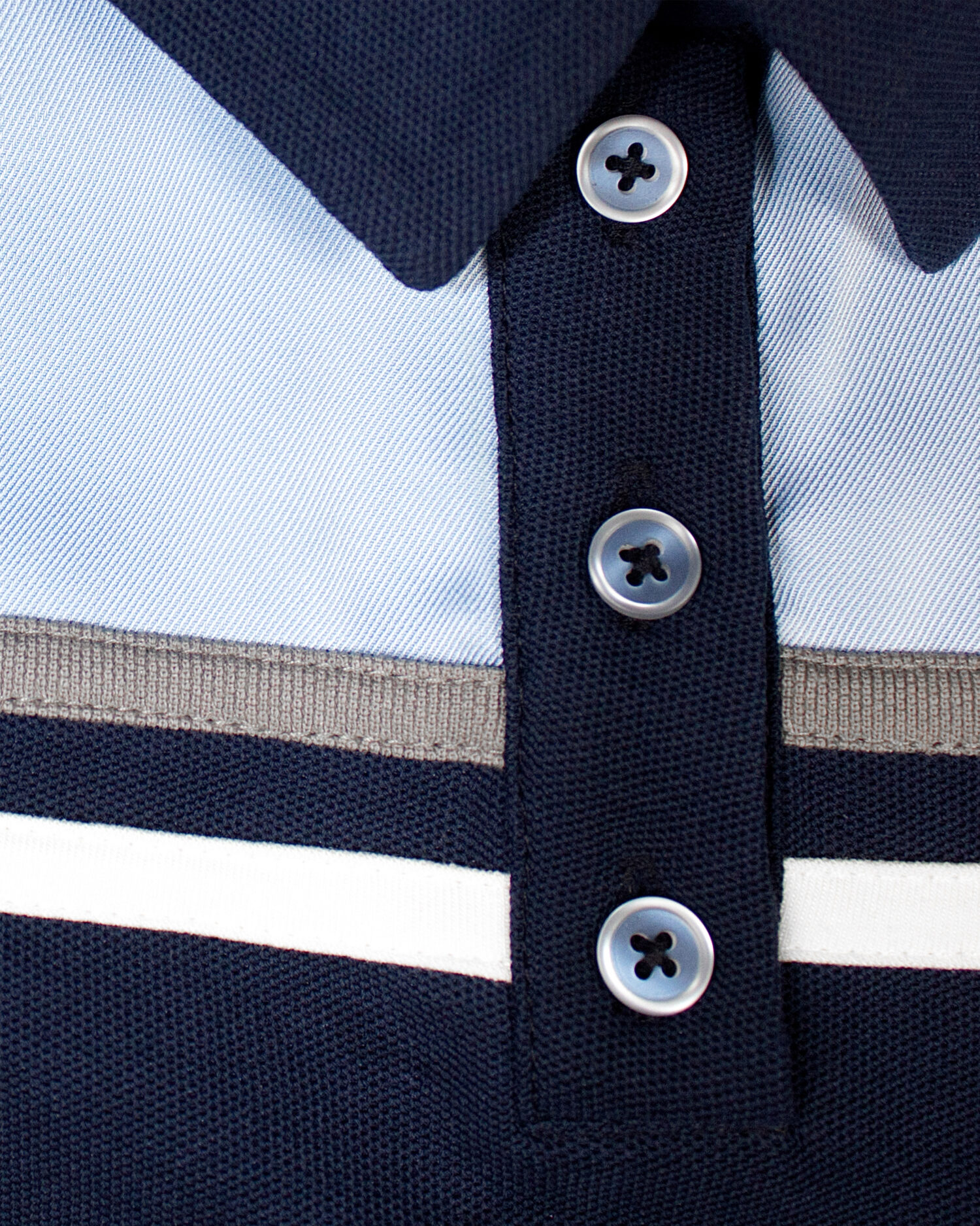 Gili puff-sleeve polo dress (Blue)