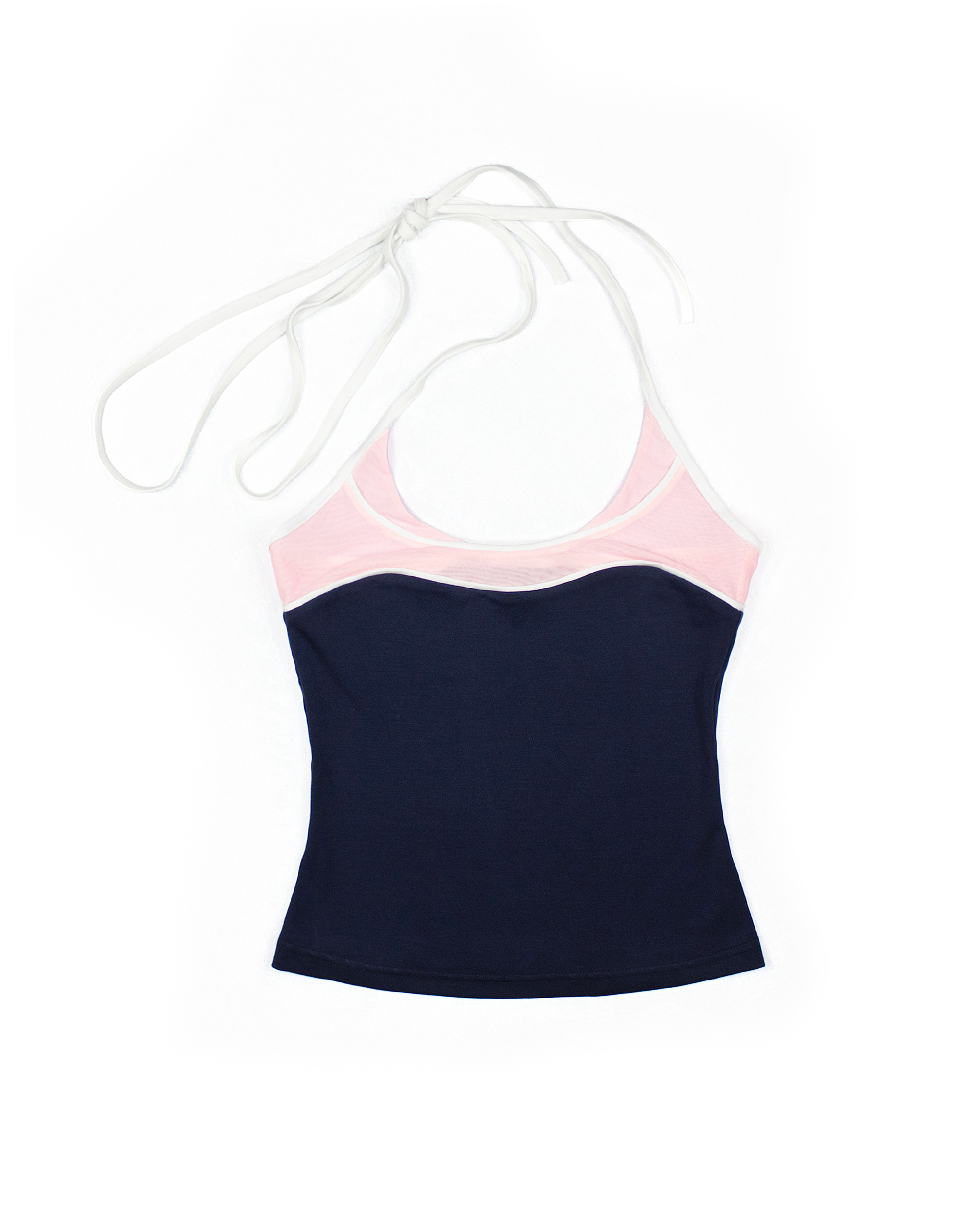 Mia Halter Tank Top (Navy blue&pink)