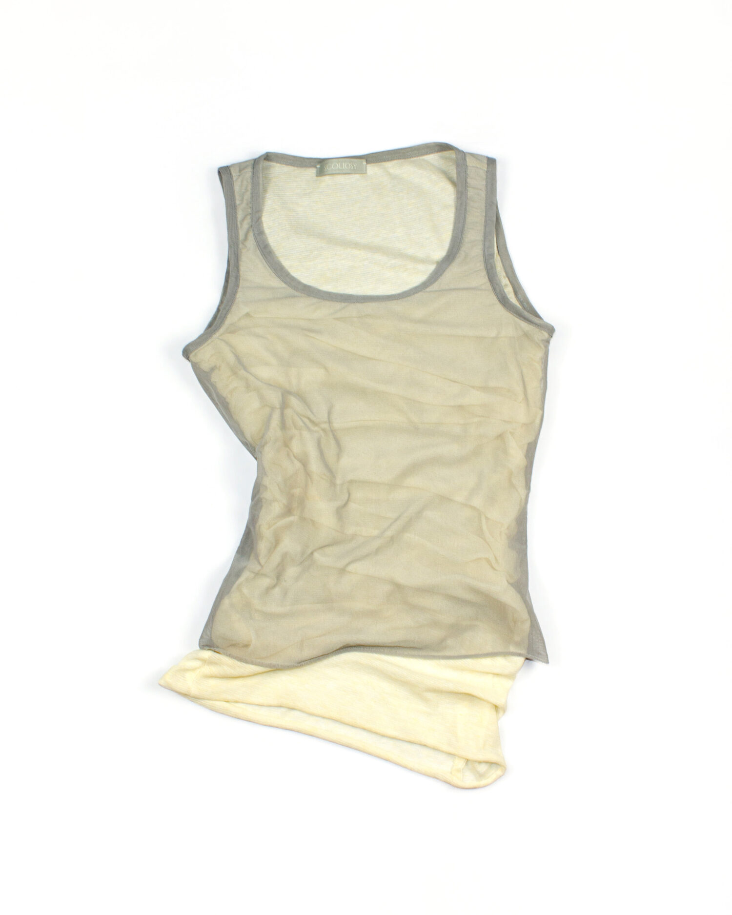 Veila Layered Tanktop (Grey and yellow)