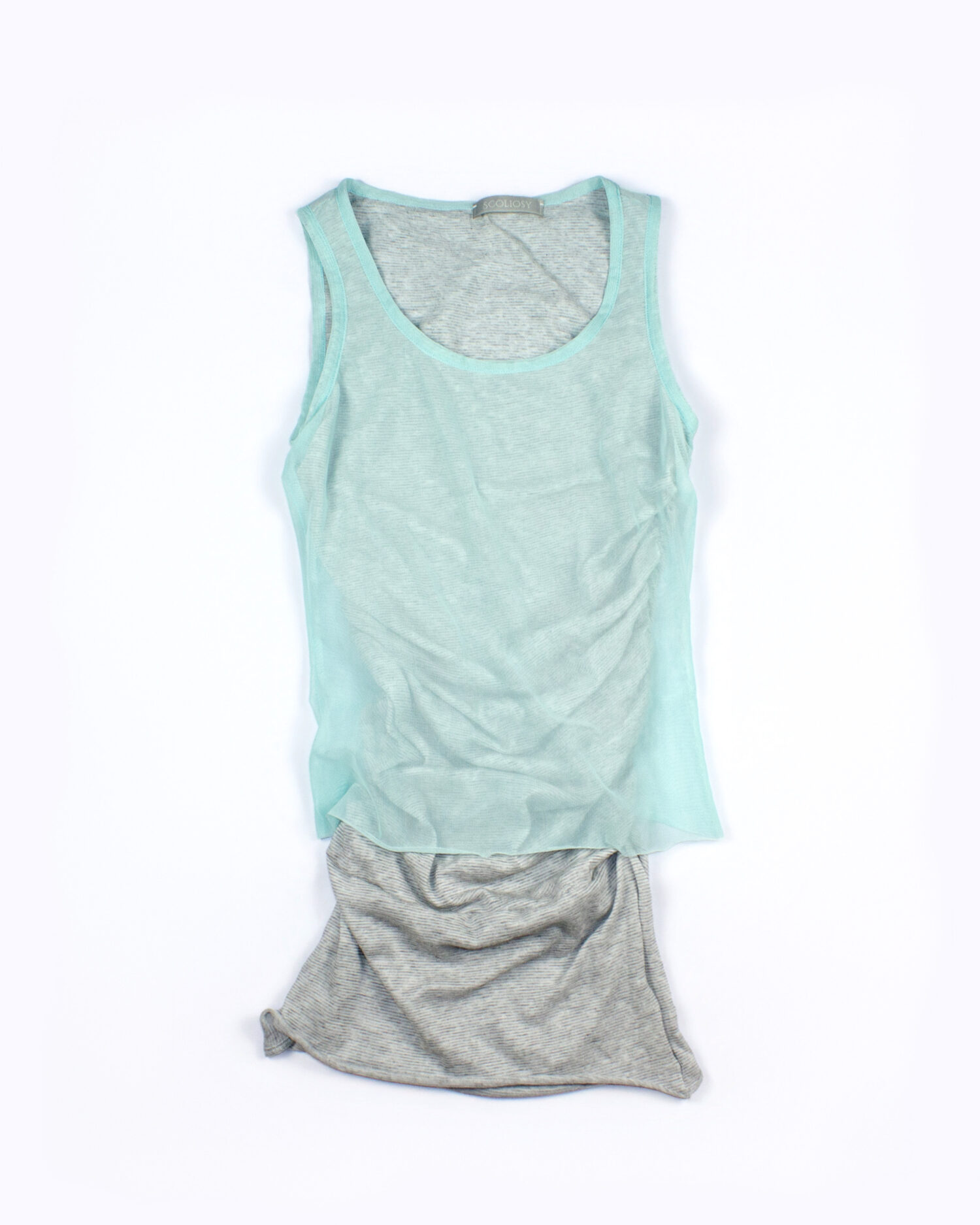 Veila Layered Tank Top (Green and grey)