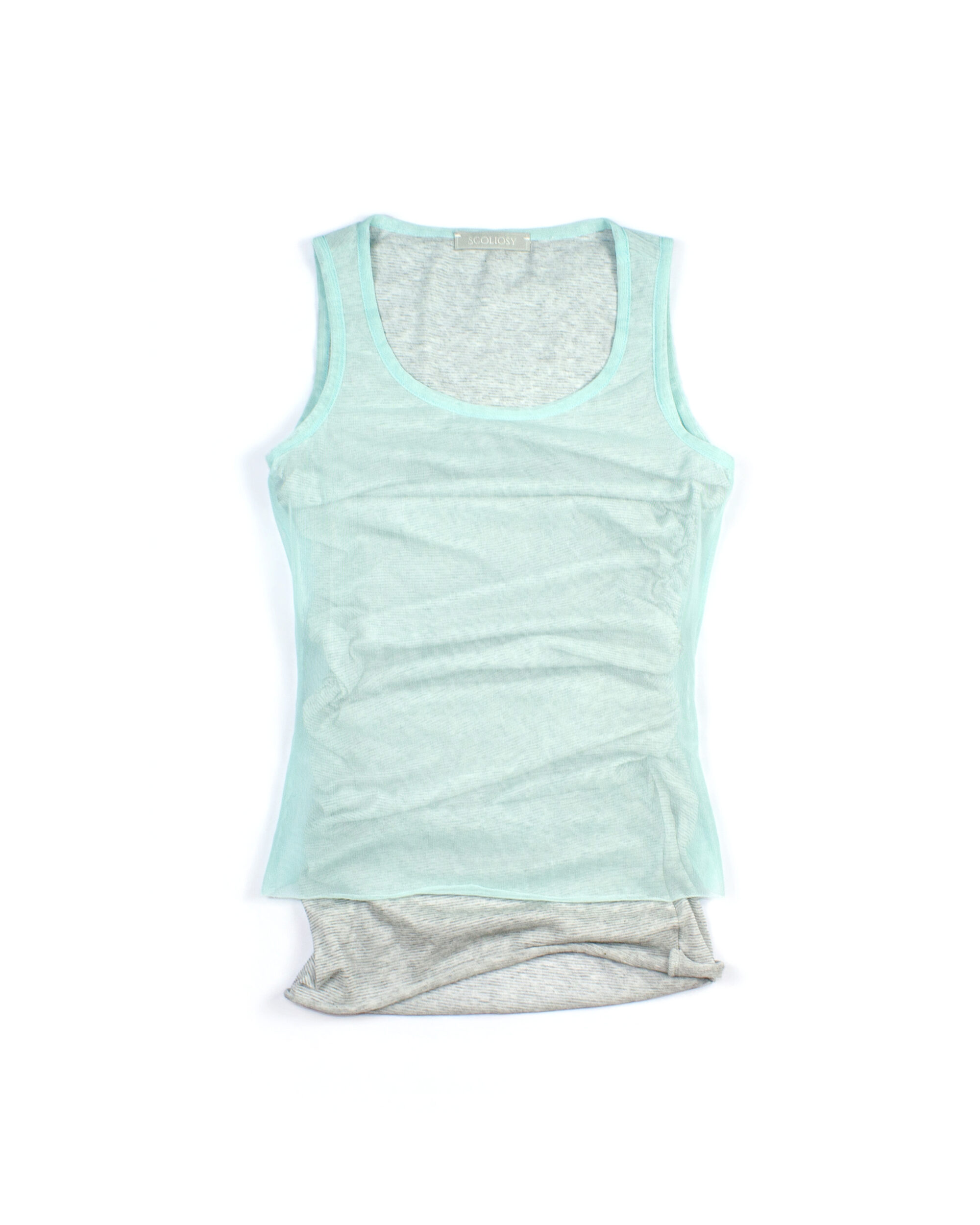 Veila Layered Tank Top (Green and grey)