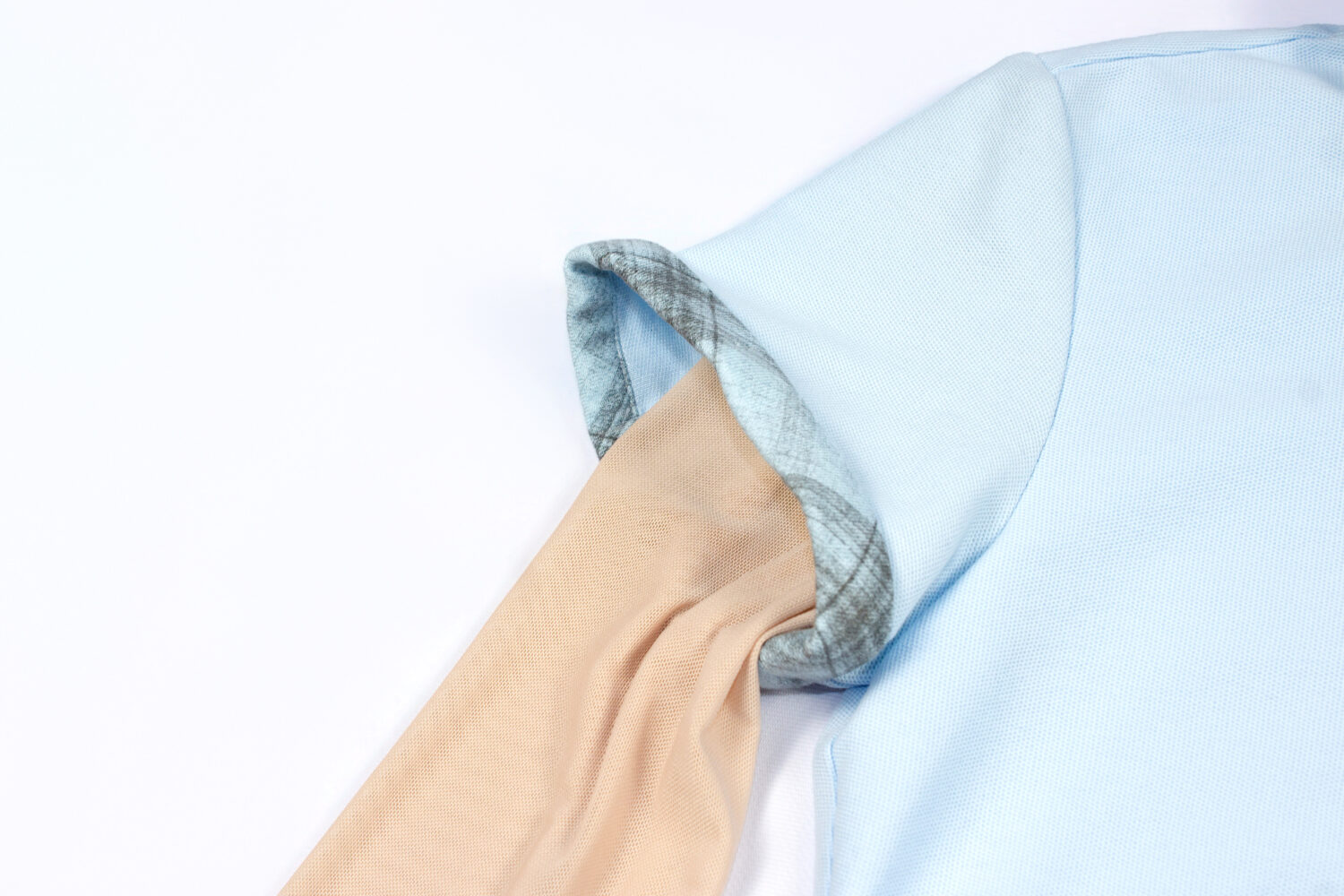 Keita Cropped Polo Mesh Top (blue)