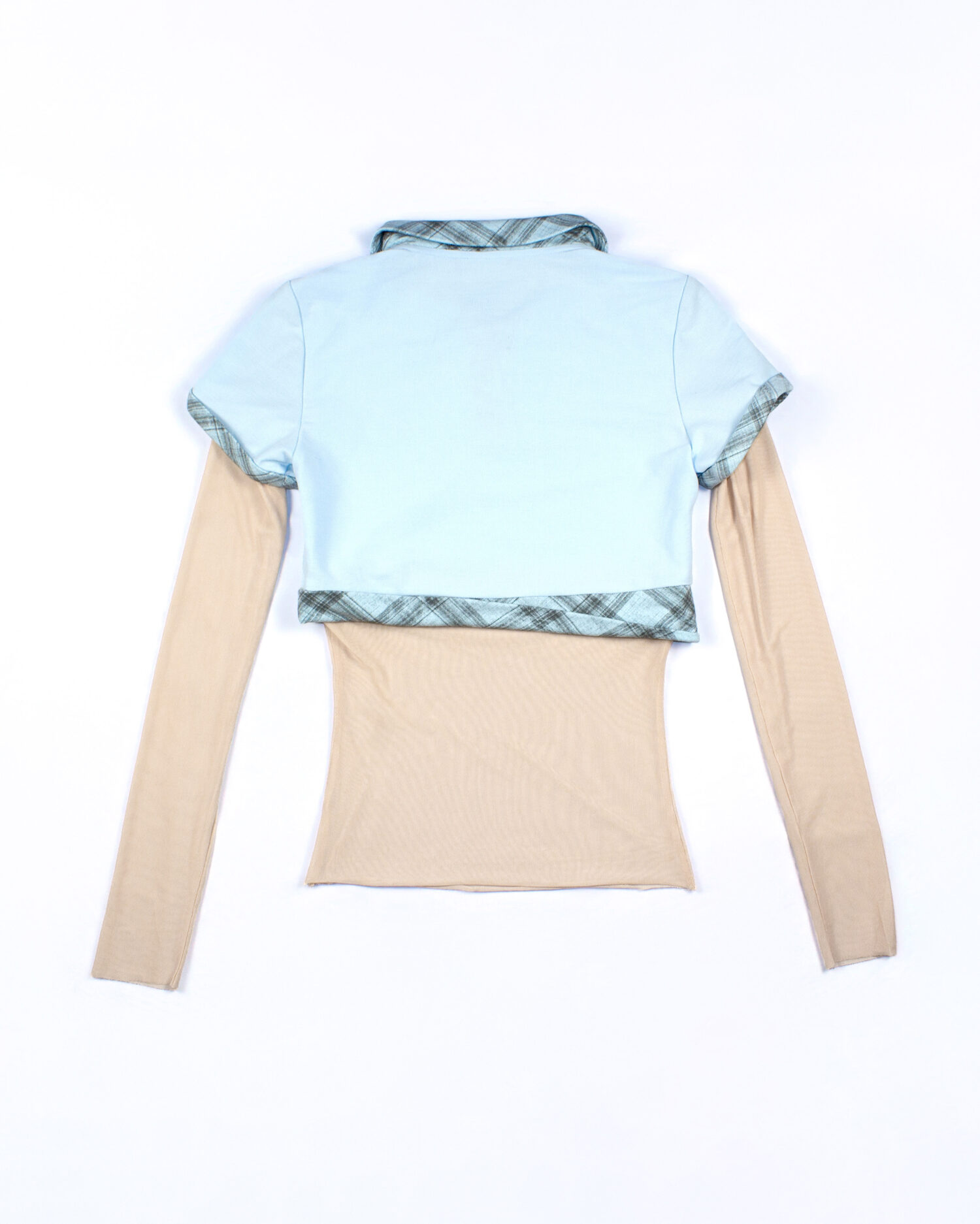 Keita Cropped Polo Mesh Top (blue)